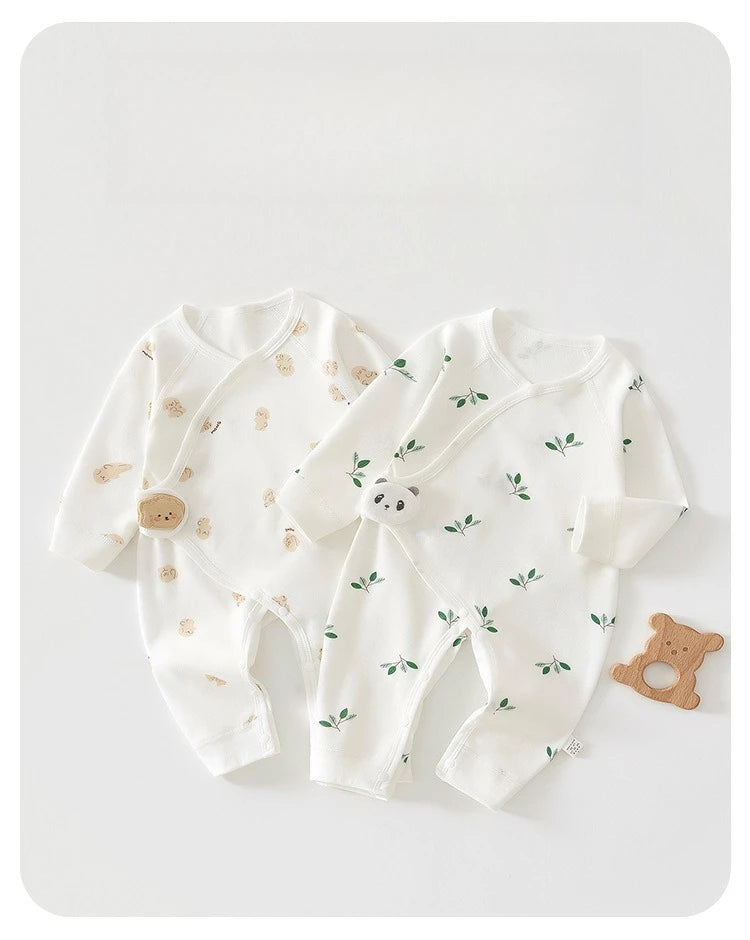 Four Season Baby Clothing Cartoon Long Sleeved Jumpsuit for Newborns Aged 0-6 Months Wearing Pure Cotton Baby Clothing Inside