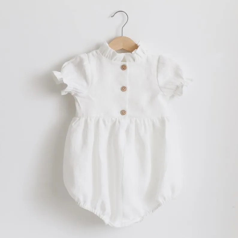 Summer Baby Girl Rompers Linen Cotton Newborn Baby One-piece Infant Baby Clothing